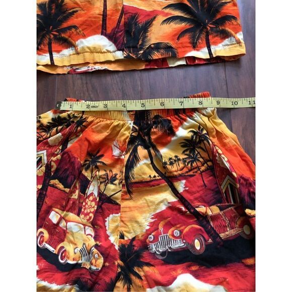 Royal Hawaiian creation orange summer shirt&short set made in Hawaii size 8 mont - Picture 8 of 10